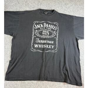 Jack Daniels Tennessee Whiskey Shirt Mens Black Silver Edition Graphic Tee 2XL
